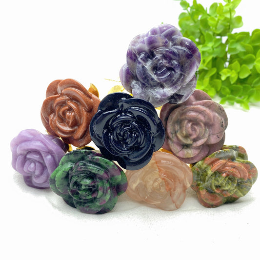 9.0" Mixed Crystal Rose Flower Crystal Healing Bulk Wholesale