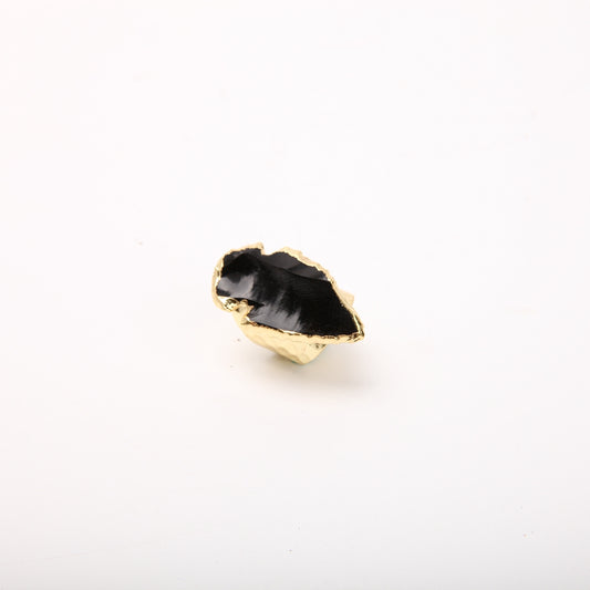 Black Obsidian Handmade Crystal Ring