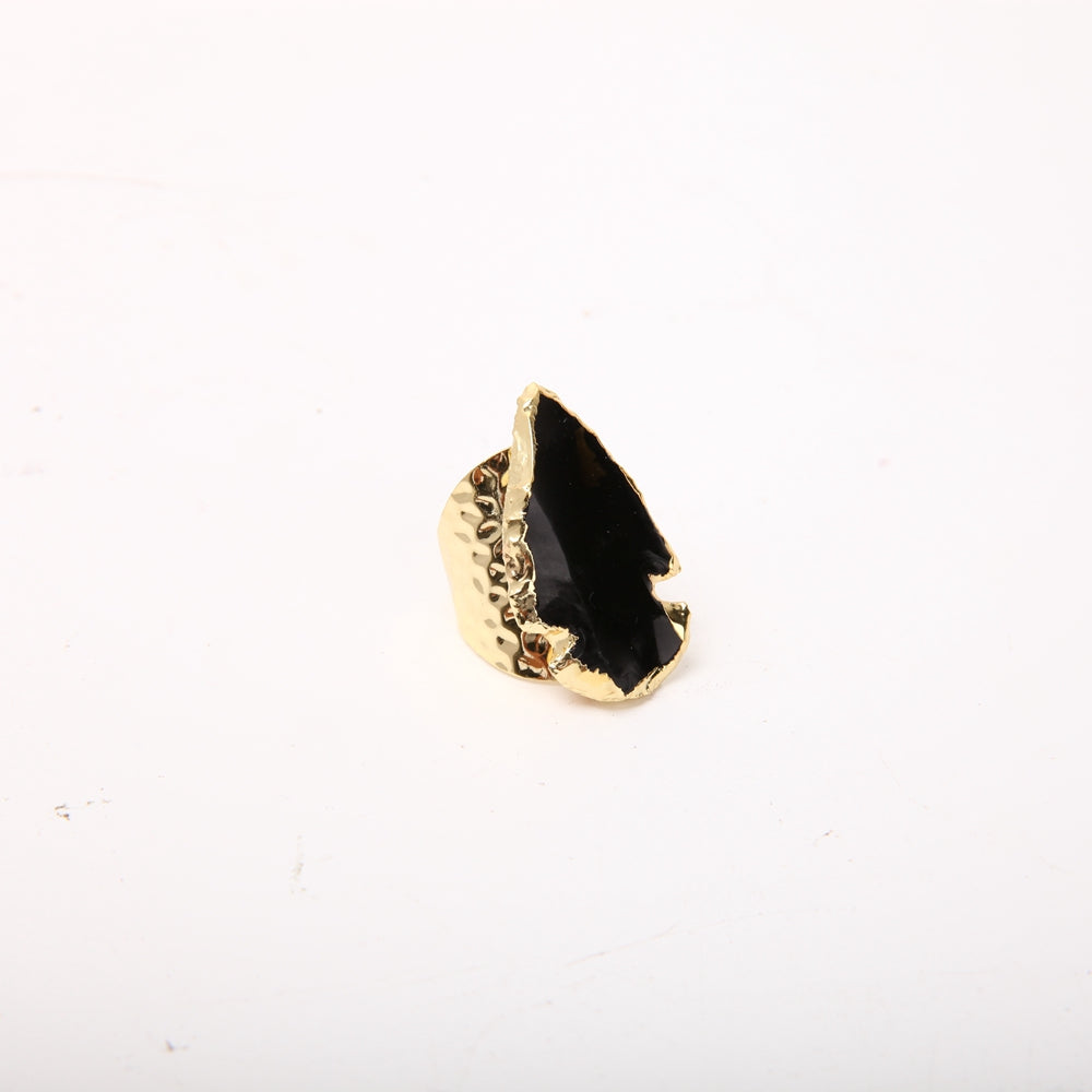 Black Obsidian Handmade Crystal Ring