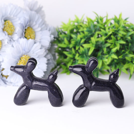 2.8" Balloon Dog Crystal Carvings