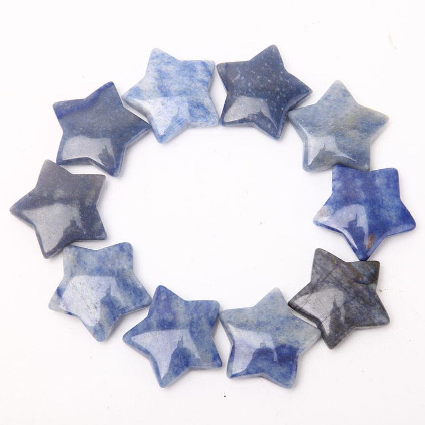 Blue Aventurine Star Carvings