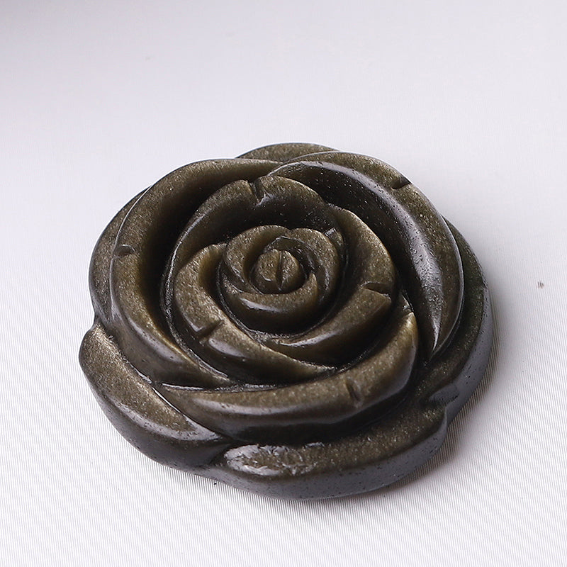 1.2" Rose Flower Crystal Carvings