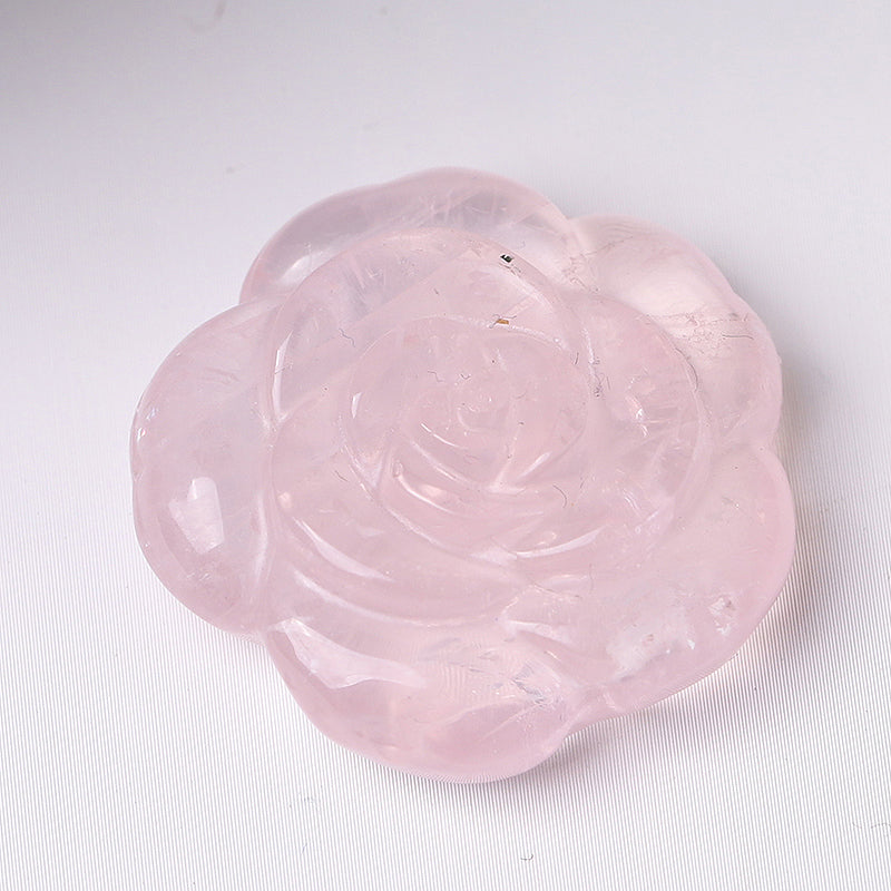 1.2" Rose Flower Crystal Carvings