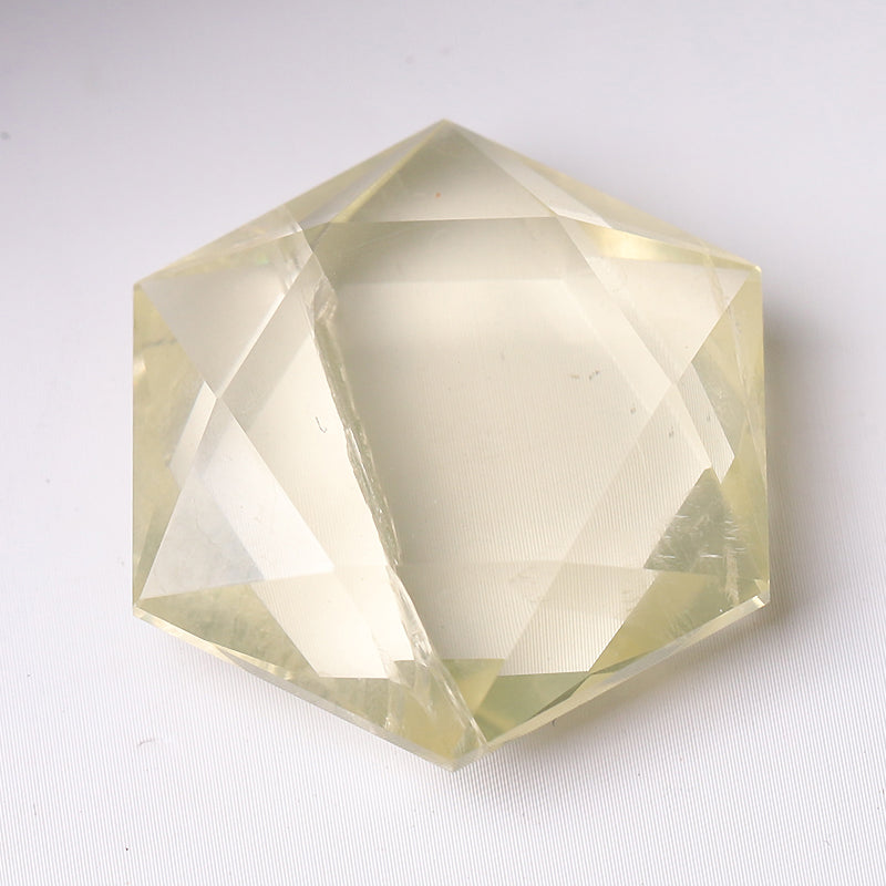 1" Crystal Hexagon Polygon Pocket Stone for Pendant for DIY