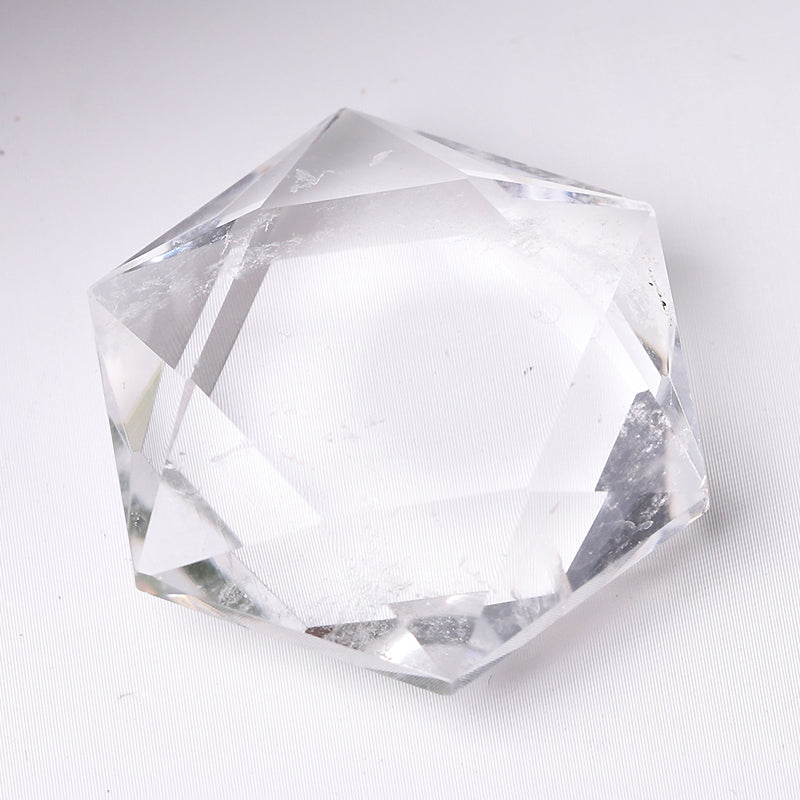 1" Crystal Hexagon Polygon Pocket Stone for Pendant for DIY