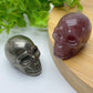 1.85" Pyrite Strawberry Skull Carvings Crystal Healing Bulk Wholesale