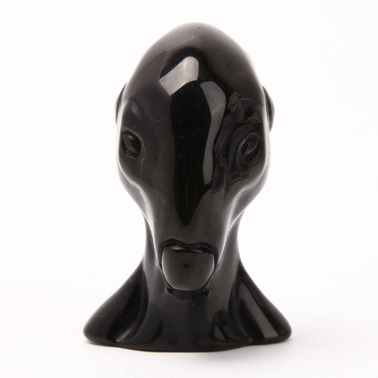 Black Obsidian Alien Carvings