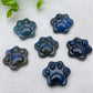 1.2" Blue Flash Labradorite Cat Paw Carvings Crystal Healing Bulk Wholesale