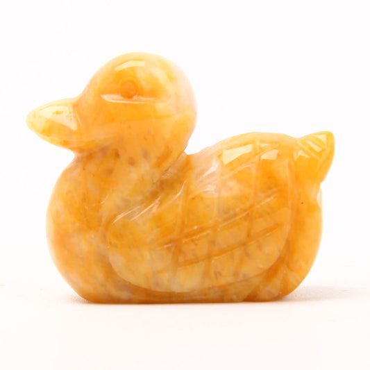 Yellow Jade Duck Carvings