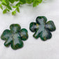 2.0" Emerald Jade Blood Stone Four-leaf Clovers Crystal Healing Bulk Wholesale