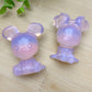 1.9" Pink Opalite Mickey Minnie Carvings Crystal Healing Bulk Wholesale