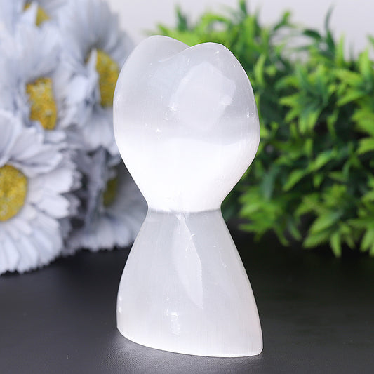 4.2" Healing Selenite Heart Shape Tower