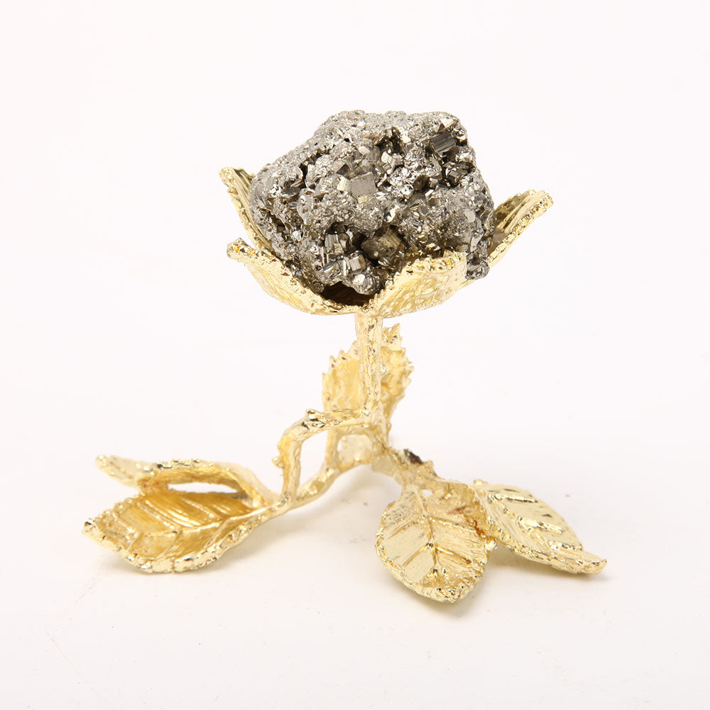 Pyrite with Metal Stand for Home Decor