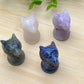 1.4" Mixed Crystal Wolf Head Carvings Bulk Wholesale
