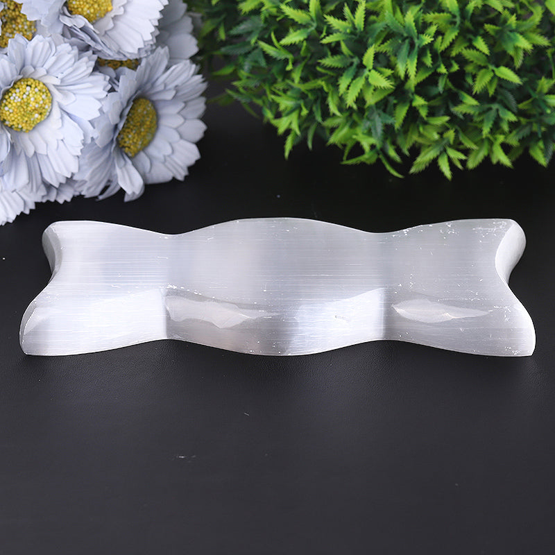 8" Polished Selenite Triple Bowls