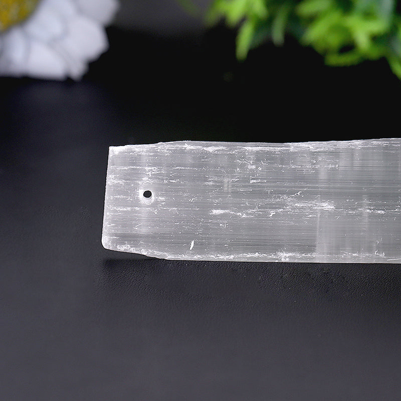 Drilled Selenite Wand for Hanging