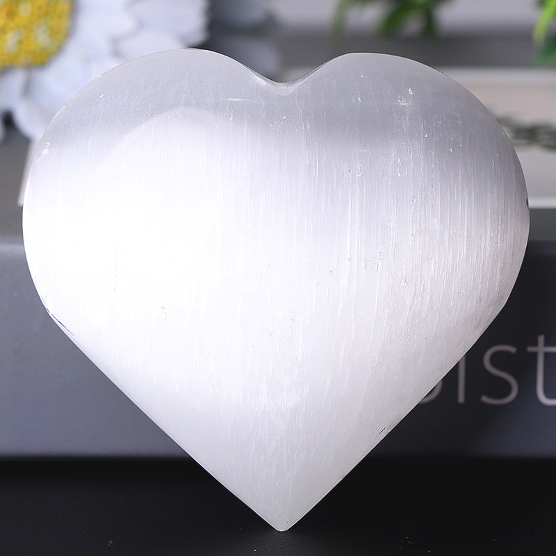 3" Selenite Heart Shape Carving