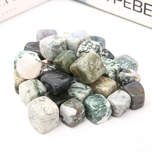 Moss Agate Cubes Bag