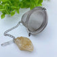 7.0" Tea-strainer with Crystal Raw Stone Decor Crystal Healing Bulk Wholesale