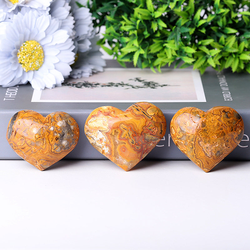 Crazy Agate Heart Shape Crystal Carving