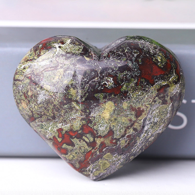 Dragon Blood Stone Heart Shape Crystal Carvings