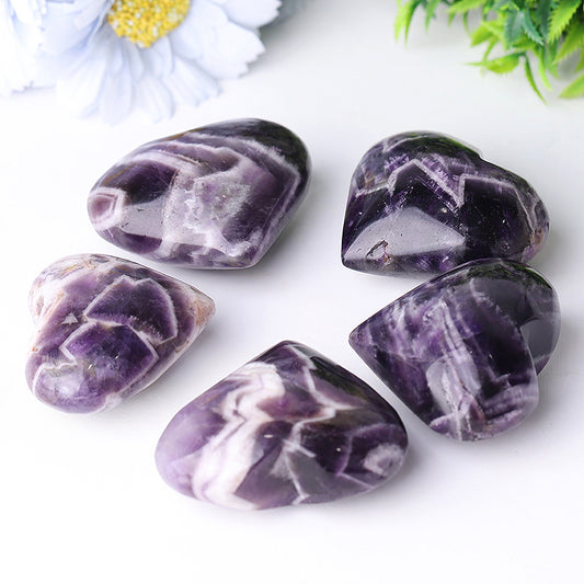 Dream Amethyst Heart Shape Crystal Carvings