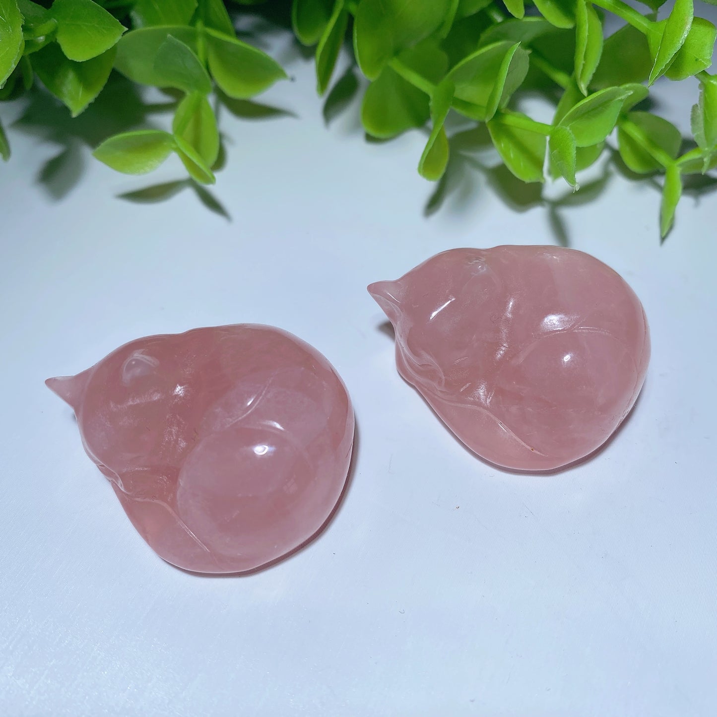 1.5" Rose Quartz Cat Carving Crystal Healing Bulk Wholesale