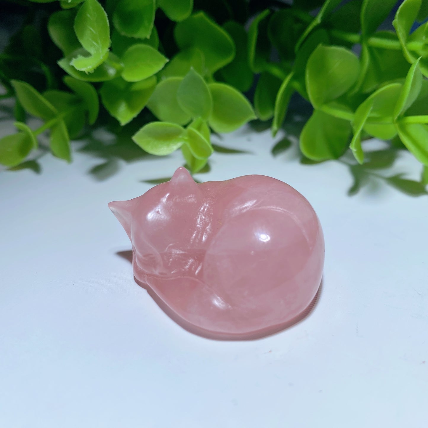 1.5" Rose Quartz Cat Carving Crystal Healing Bulk Wholesale