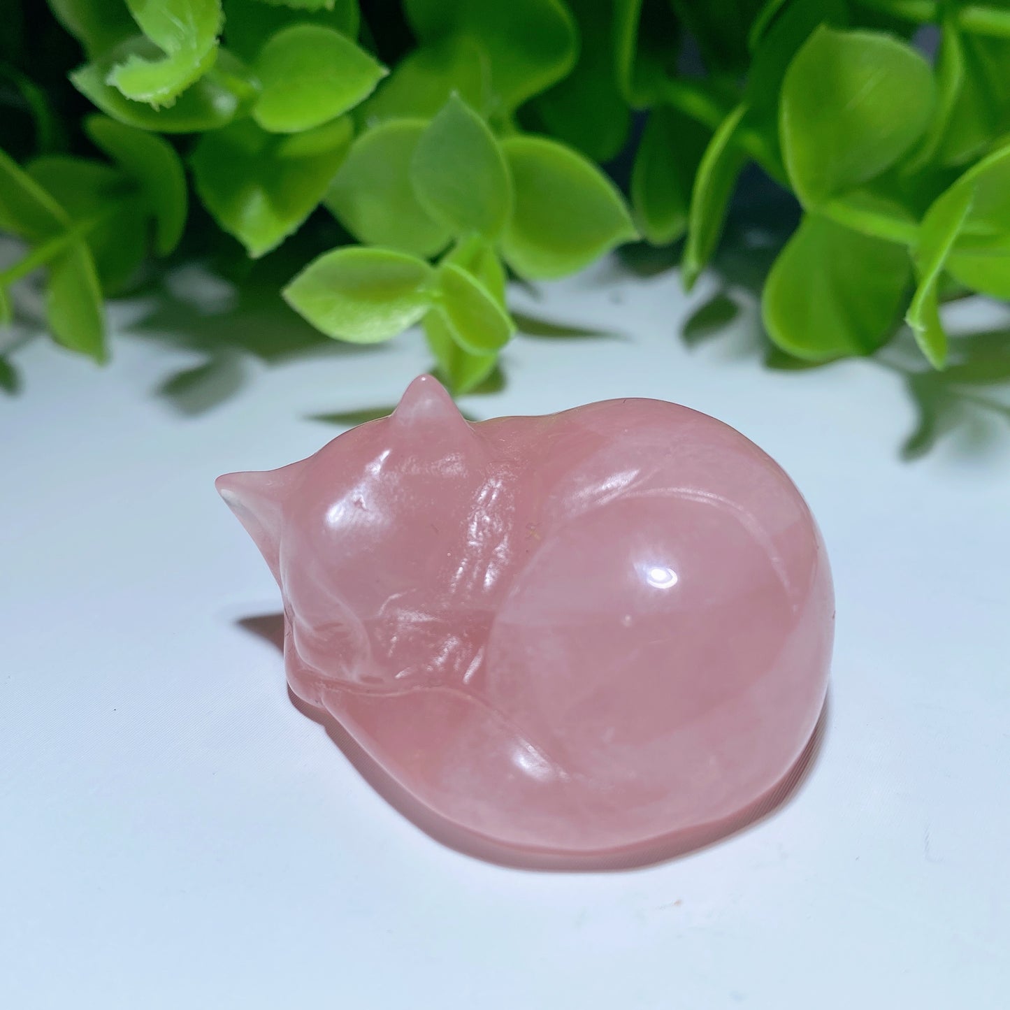 1.5" Rose Quartz Cat Carving Crystal Healing Bulk Wholesale