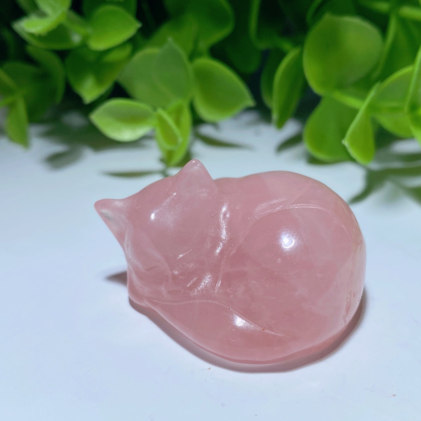 1.5" Rose Quartz Cat Carving Crystal Healing Bulk Wholesale