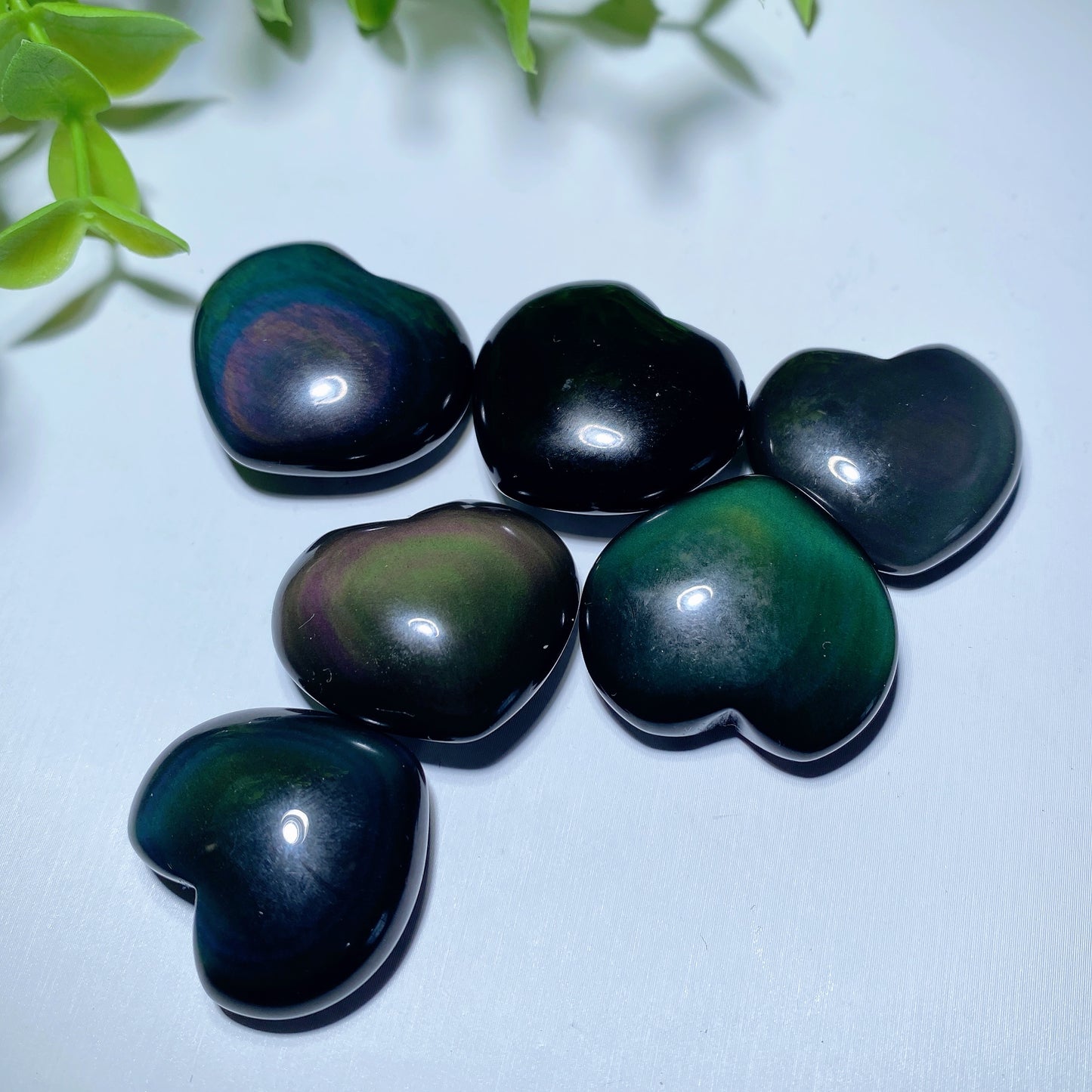 1.0" Rainbow Obsidian Heart Bulk Wholesale