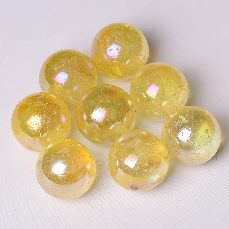0.25kg Aura Yellow Angel Crystal Spheres