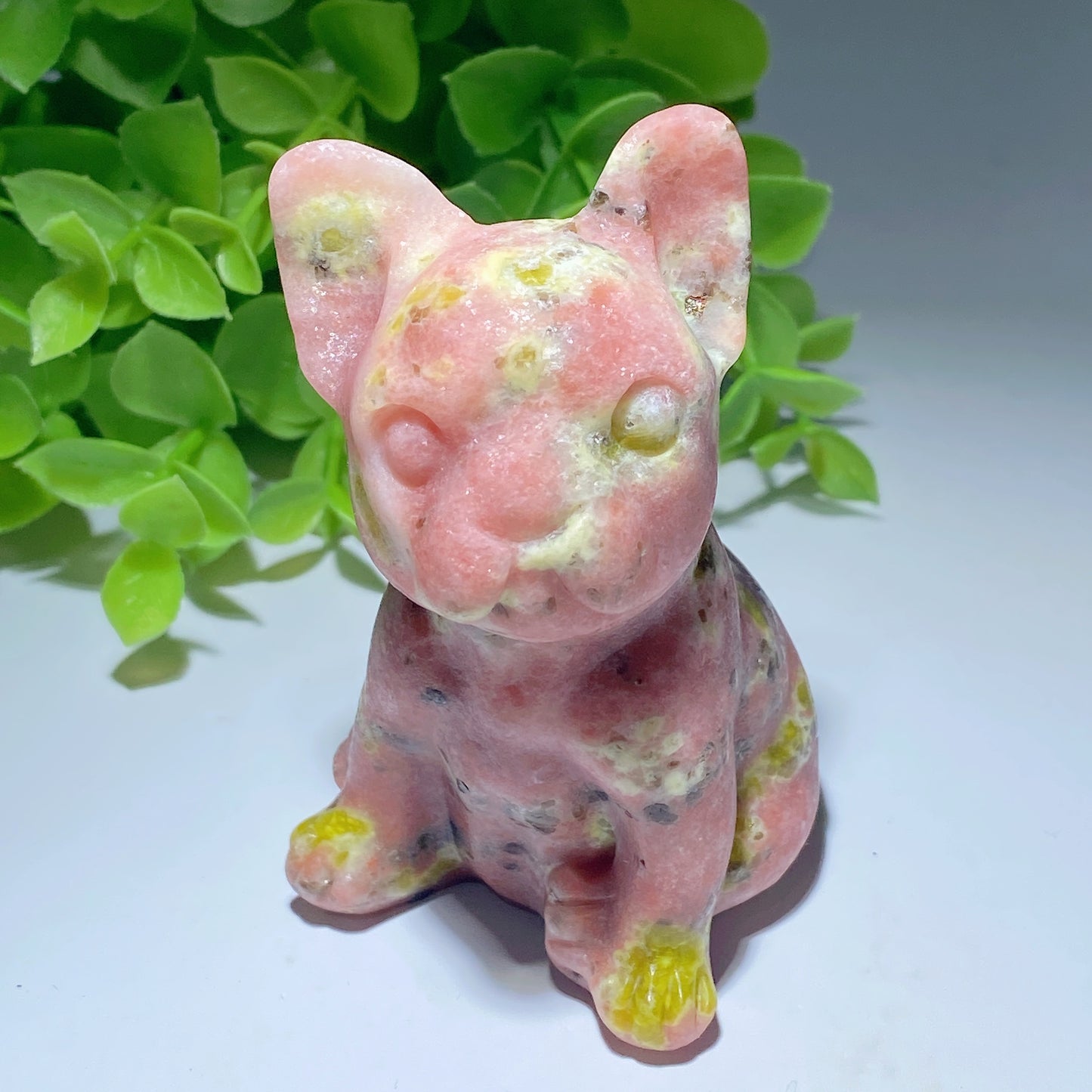 3.0" Jade French Bulldog Carving Crystal Healing Bulk Wholesale