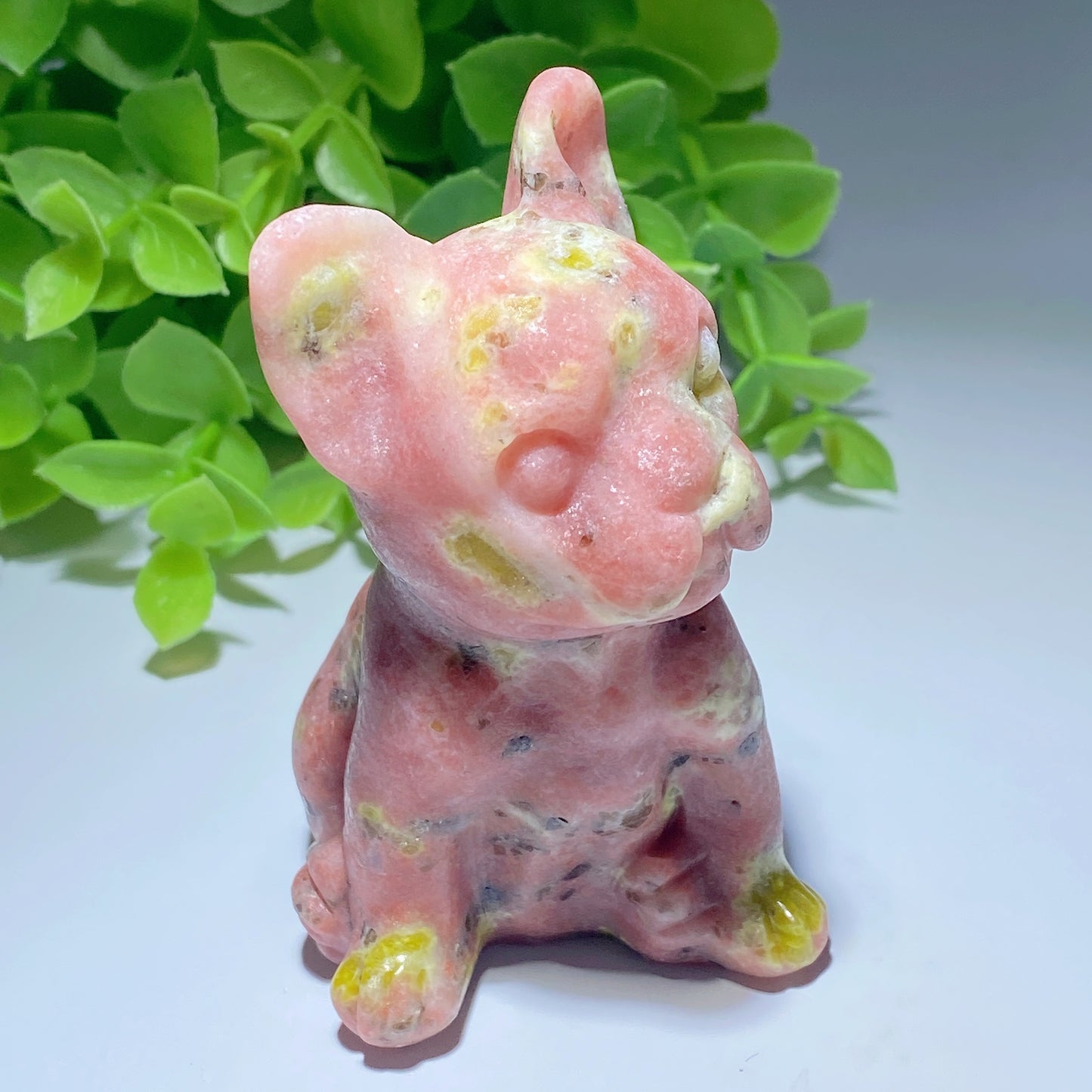 3.0" Jade French Bulldog Carving Crystal Healing Bulk Wholesale