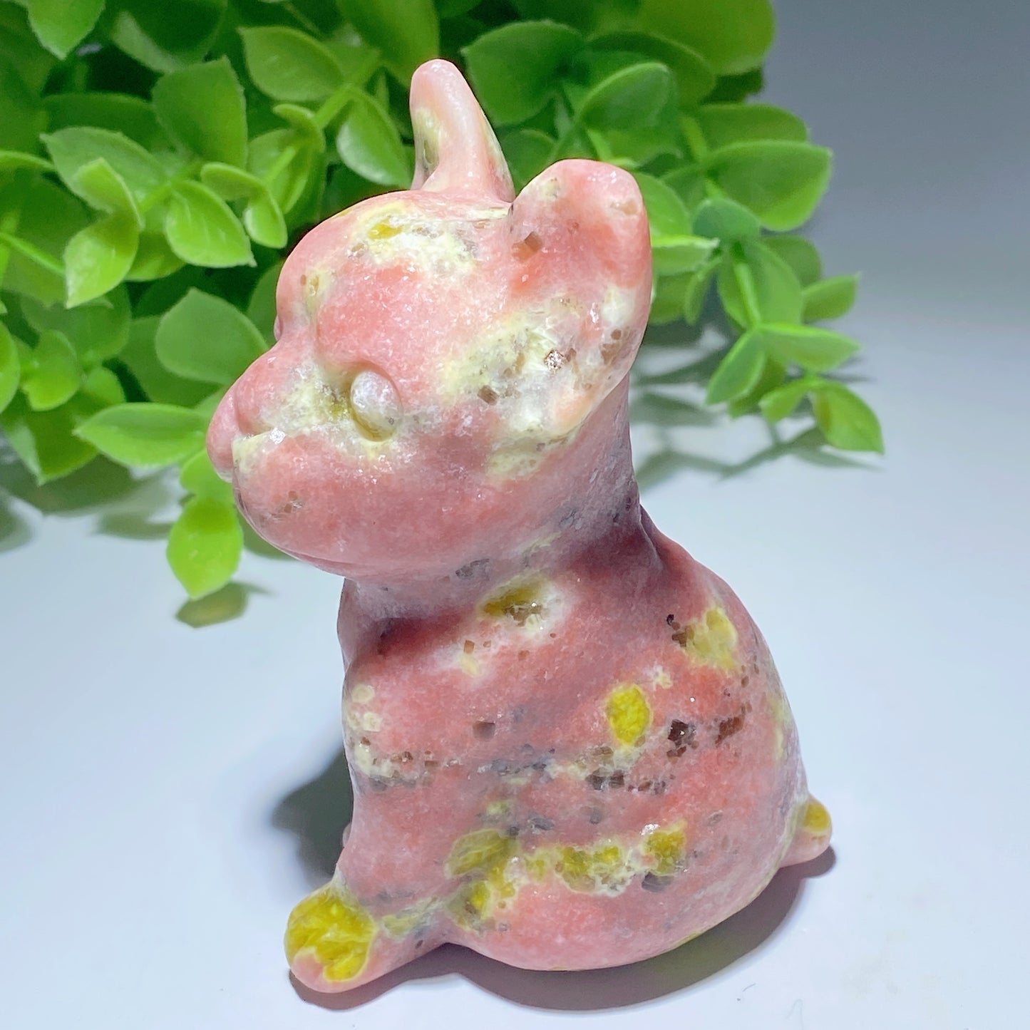 3.0" Jade French Bulldog Carving Crystal Healing Bulk Wholesale