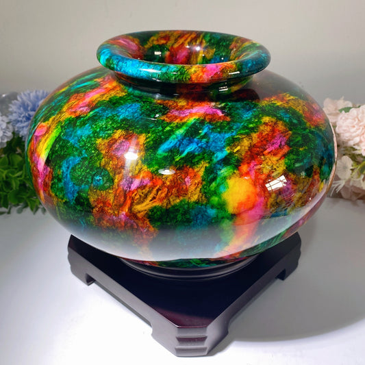 25cm Seven Color Jade Vase Free Form Bulk Wholesale
