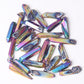 Drilled Titanium Aura Angel Crystal Points Raw Rough Clear Rock Quartz Sticks