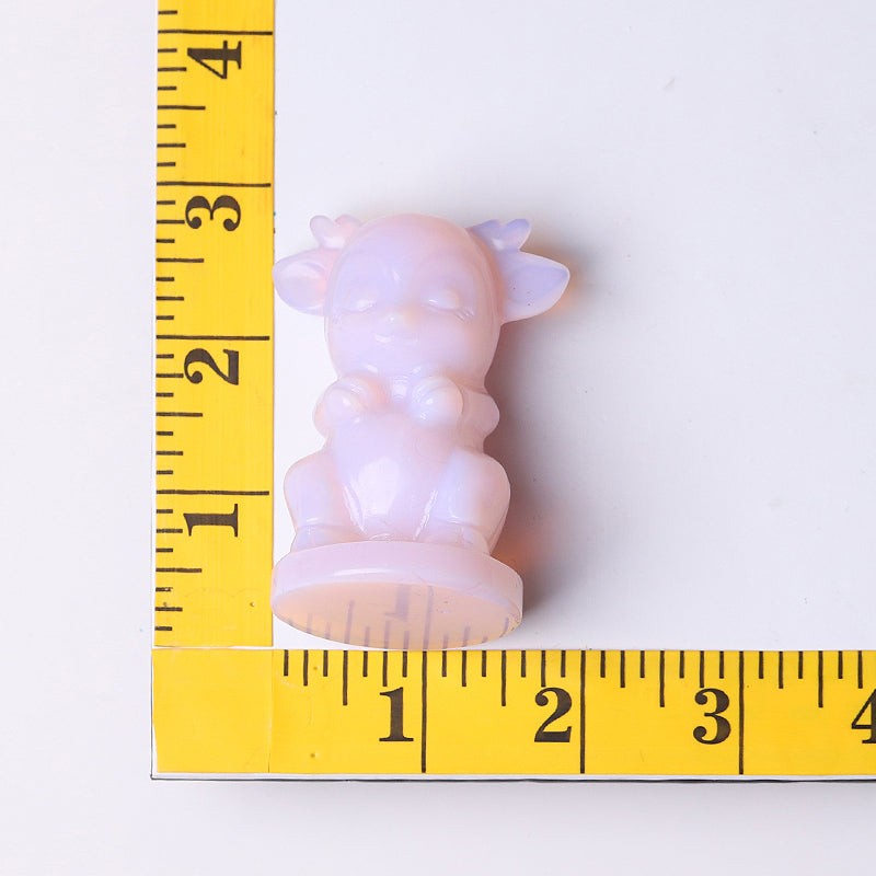 2.5" Pink Opalite Crystal Carvings