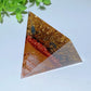 2.4" Tiger's Eye Chips Infused Resing Pyramid Bulk Wholeseale