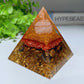 2.4" Tiger's Eye Chips Infused Resing Pyramid Bulk Wholeseale
