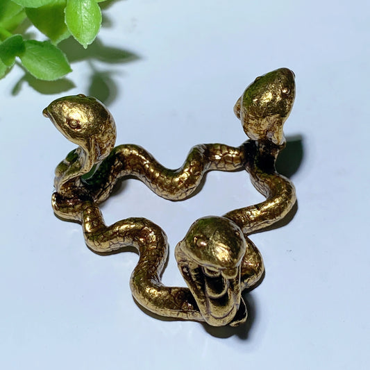 1.8" Golden Metal Triple Snakes Stand Bulk Wholesale