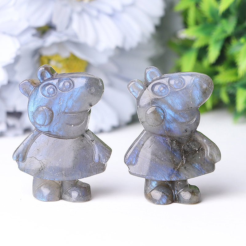 1.8" Pig Crystal Carvings