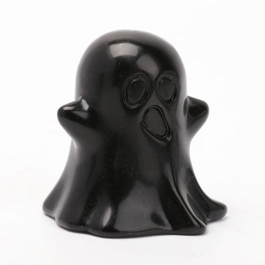 Black Obsidian Ghost Sculpture Carvings for Halloween Decoration