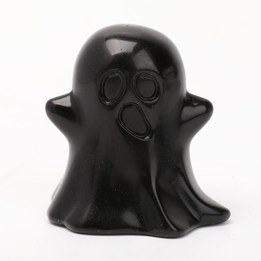 Black Obsidian Ghost Sculpture Carvings for Halloween Decoration