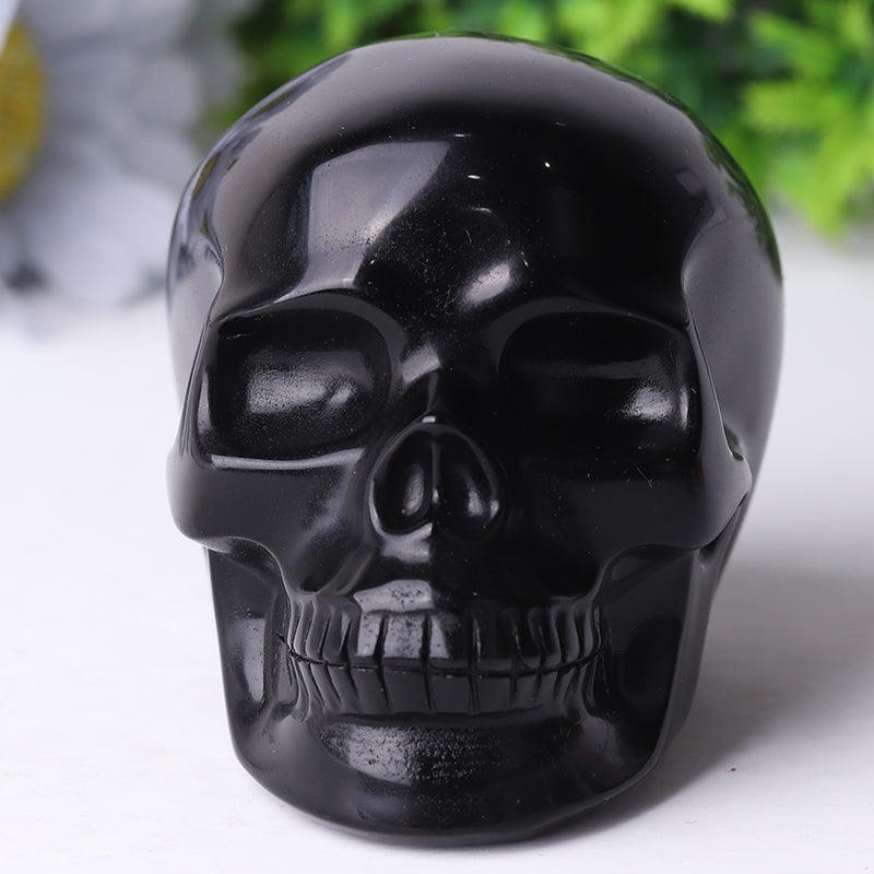 Black Obsidian Skull Crystal Carvings for Halloween