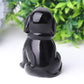 2.7" Black Obsidian Dog Crystal Carvings