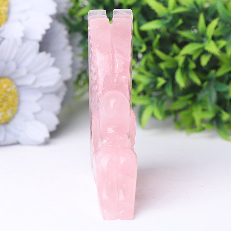 3.5" Rose Quartz Fairy Crystal Carvings