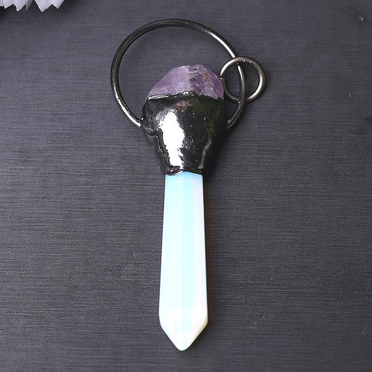 Opalite with Amethsyt Pendant for Jewelry DIY