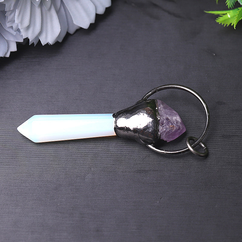 Opalite with Amethsyt Pendant for Jewelry DIY