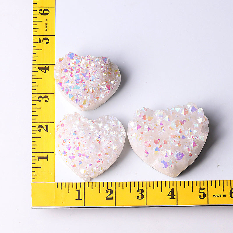 2" Aura Quartz Angel Crystal Cluster Heart Shape Crystal Carvings